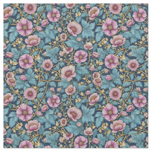 Tecido Vintage Floral em Lavandas poeirentas e lacrimejo