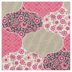 Tecido Vintage Floral Marroquino - Padrão Profundo Rosa