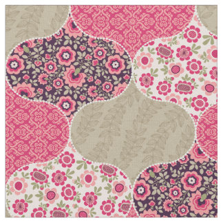Tecido Vintage Floral Marroquino - Padrão Profundo Rosa