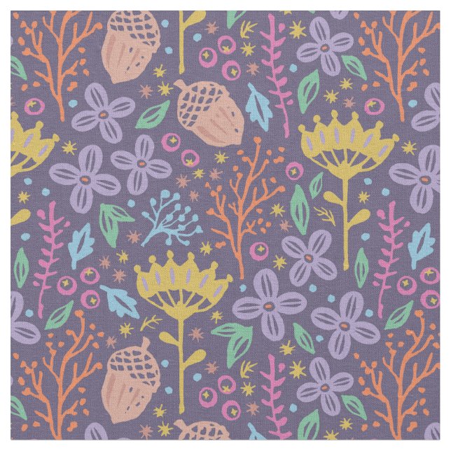 Tecido Vintage floral pattern in boho style. (Detalhe)