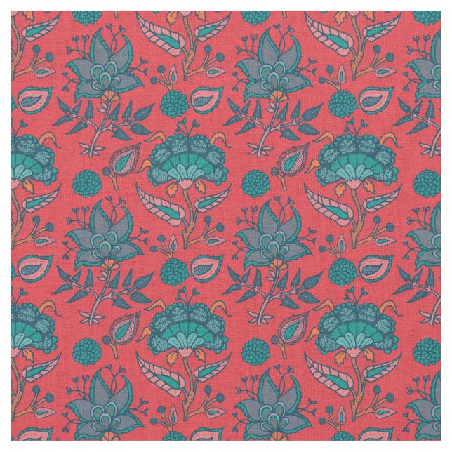 Tecido Vintage Folkart Floral Patterno (Detalhe)