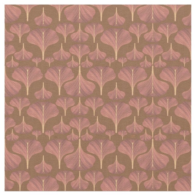 Tecido Vintage Gingko Brown Floral Patterno (Detalhe)