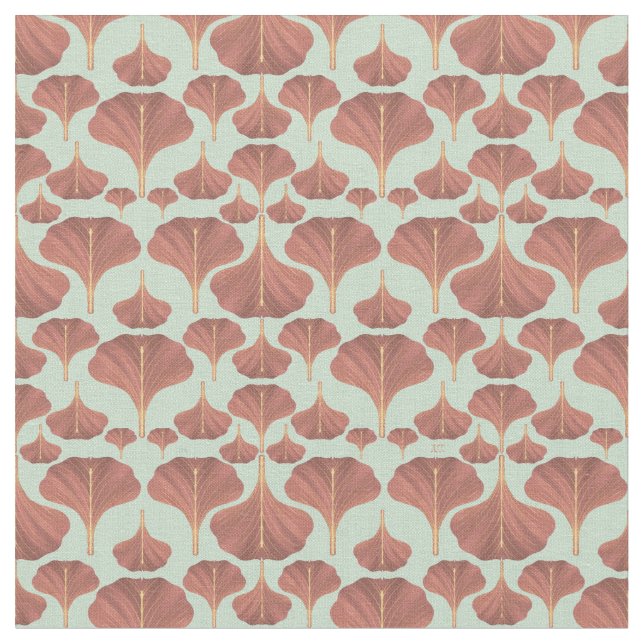 Tecido Vintage Gingko Mint Padrão Floral  (Detalhe)