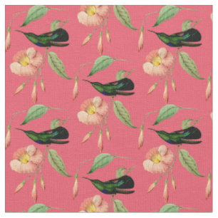 Tecido Vintage Green Throated Carib Hummingbird