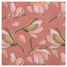 Tecido Vintage Magnolia Blossom em Dusty Rosa