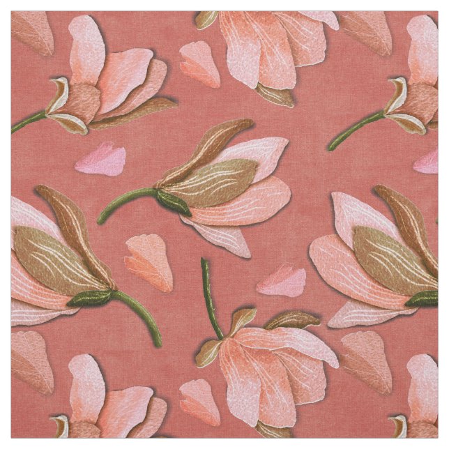Tecido Vintage Magnolia Blossom em Dusty Rosa (Modelo)