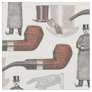 Tecido Vintage Man in Top Hat Retro