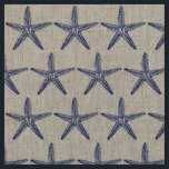 Tecido Vintage Marinho Azul Starfish Monograma Linen Cost<br><div class="desc">Este design azul-marinho de peixe-starfish vintage é colocado sobre um fundo natural de linho colorido e tem um monograma opcional no centro, fazer perfeito para um tecido litoral personalizado, casa de praia. (Sinta-se livre para apagar o monograma se quiser.) Sofisticado mas simples e casual. . . . . deitado e...</div>