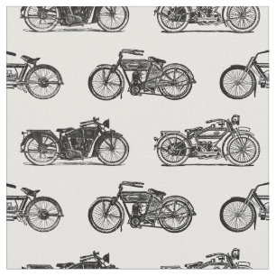 Tecido Vintage Motocicletas - Padrão de Arte de Motocicl