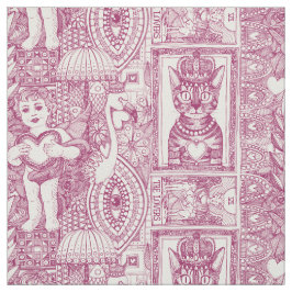 Tecido vintage namorados kitsch cereja rosa