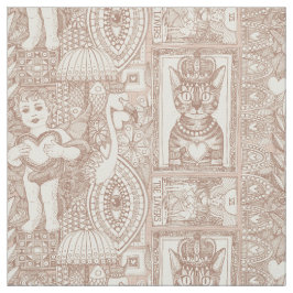 Tecido vintage namorados kitsch mocha mousse