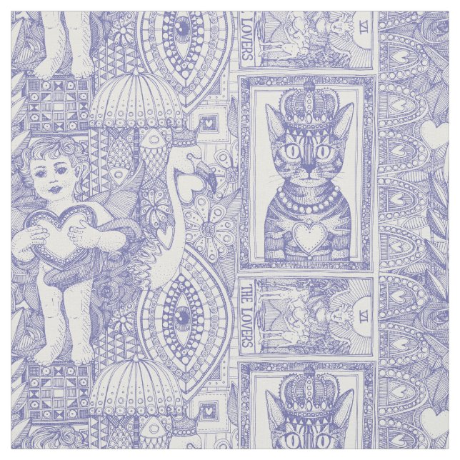 Tecido vintage namorados kitsch periwinkle blue (Modelo)