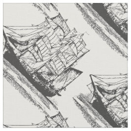 Tecido Vintage Navegando Navio Navegador Windjammer