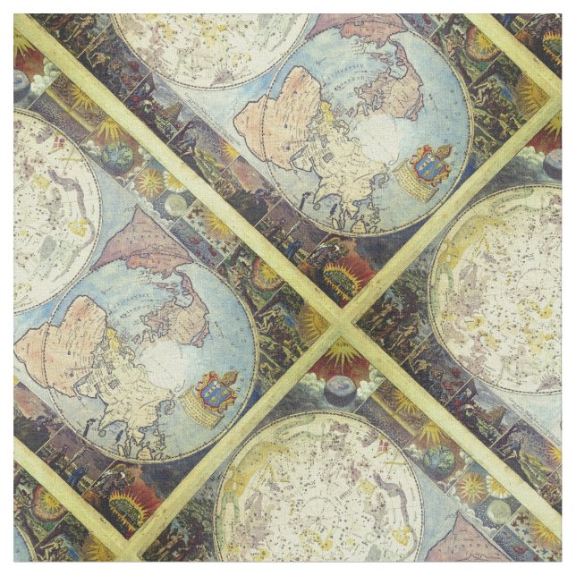 Tecido Vintage Old World Map Tyler Patterno (Detalhe)