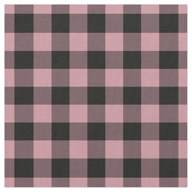 Tecido Vintage Pink & Black Plaid Gingham (Detalhe)