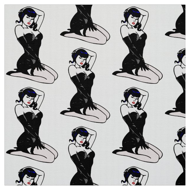 TECIDO VINTAGE PINUP MULHER MOTIF (Modelo)