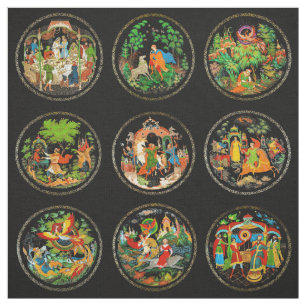 Tecido Vintage Retro Russo Fairy Tale Fantasy Colorido