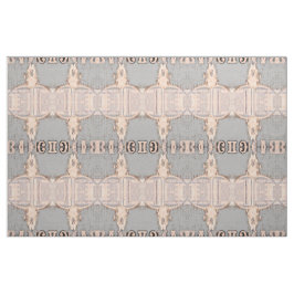 Tecido Vintage Rustic Bull Skull Cinza Beige Western