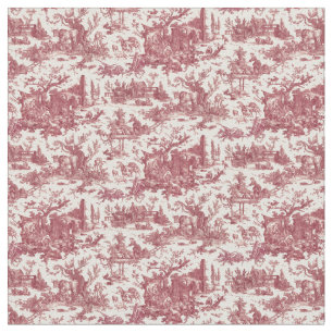 Tecido Vintage Rustic Fazenda Francesa Toile-Red & Tan