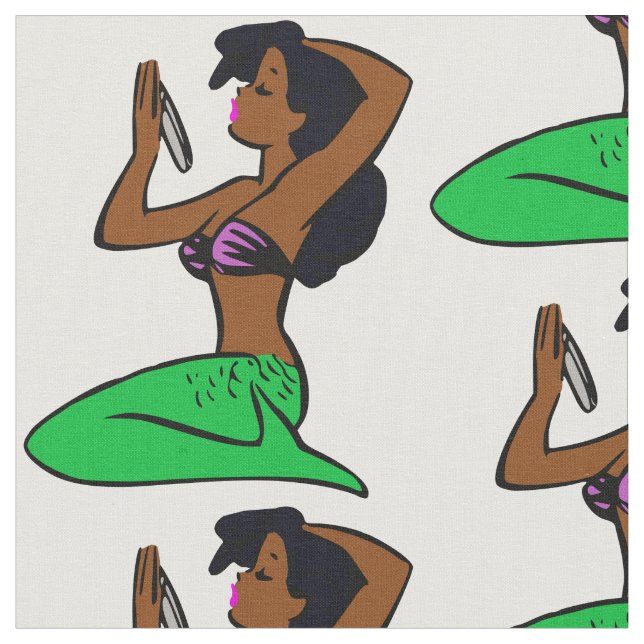 Tecido vintage sereia africana (Detalhe)