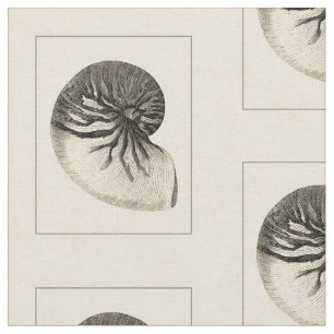 Tecido Vintage - Shell de Conch Preto e Branco