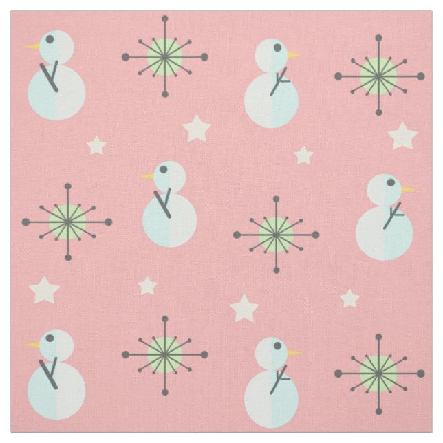 Tecido Vintage Snowmen do século meio (Modelo)
