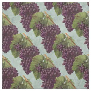 Tecido Vintage - Vinhas e Uvas Roxas Escuras
