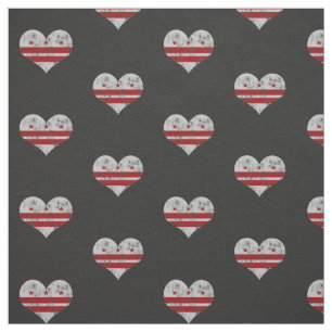 Tecido Vintage Washington C.C. Bandeira Coração