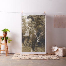 Tecido Vintage Western Cowgirl Kid Em Horse-Lg. Impressão