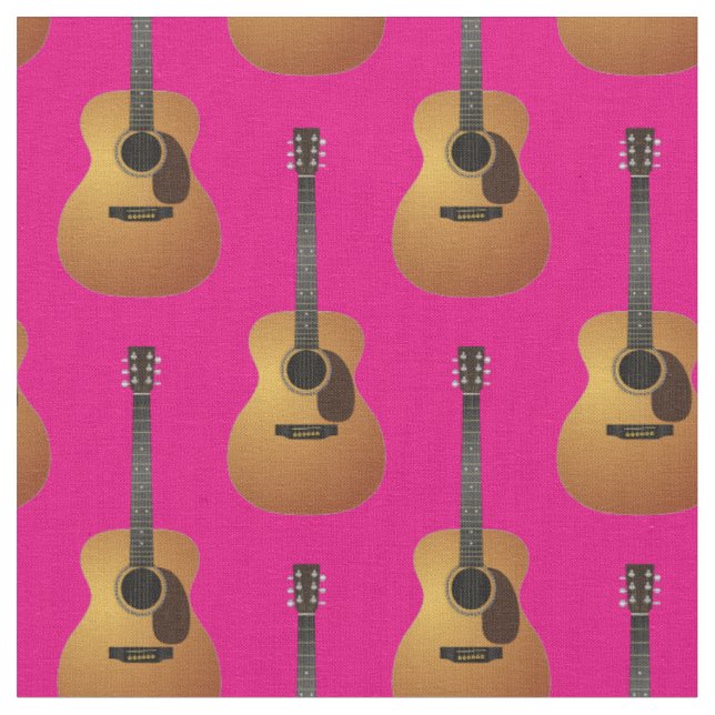 Tecido Violão Acústico Musical Room Decor Rosa (Detalhe)