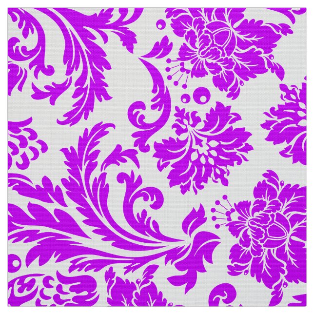 Tecido Violeta Azul E Damasco Branco (Modelo)