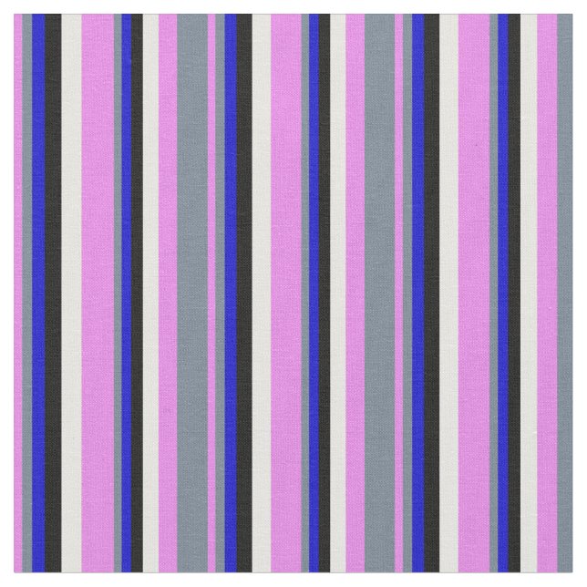 Tecido Violeta, Cinza de ardósia, azul, preto e branco (Detalhe)