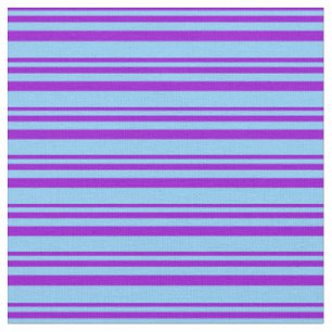 Tecido Violeta Escura e Faixa Azul-Céu-Claro