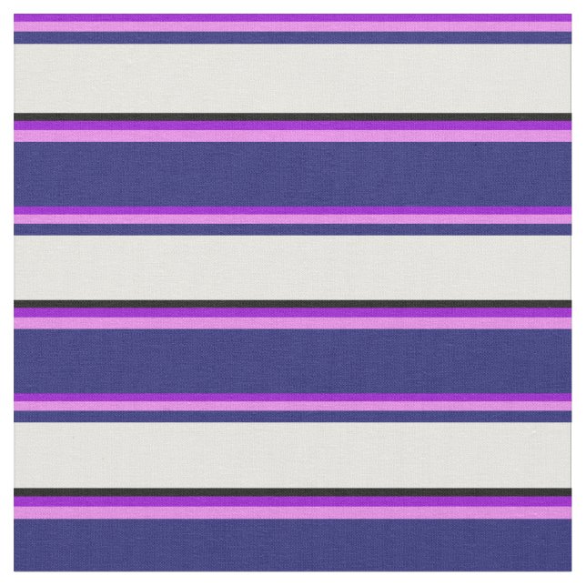 Tecido Violeta Escura, Violeta, Azul Meia-Noite, Branco e (Detalhe)