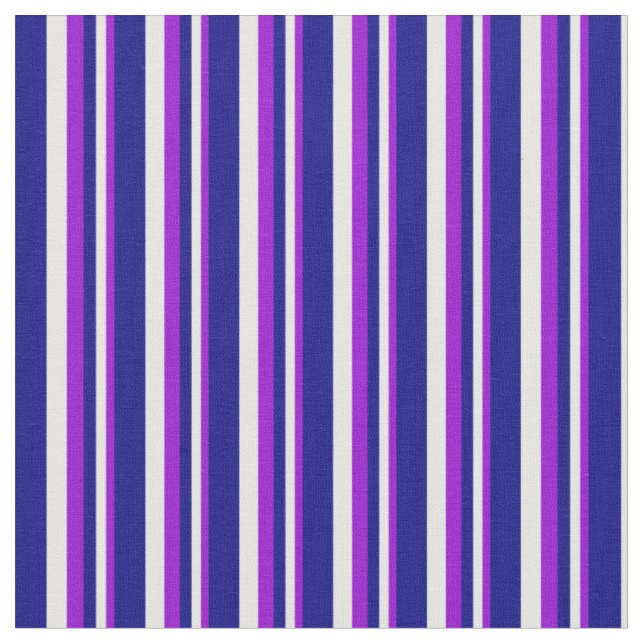 Tecido Violeta Escuro, Creme de Casa e Linhas Azuis (Detalhe)