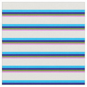 Tecido Violeta, Verde, Azul, Céu Profundo, Azul e Branco