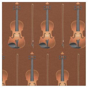 Tecido Violinos Musical Room Decor Brown