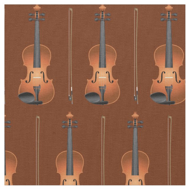 Tecido Violinos Musical Room Decor Brown (Detalhe)