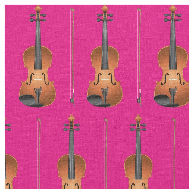 Tecido Violinos Musical Room Decor Pink (Detalhe)