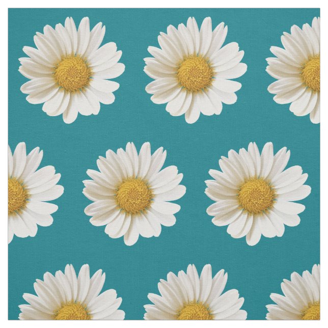 Tecido Visitas Brancas em Turquesa Escura Floral (Modelo)