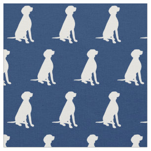 Tecido Vizsla Dog Silhouette Marinho Azul