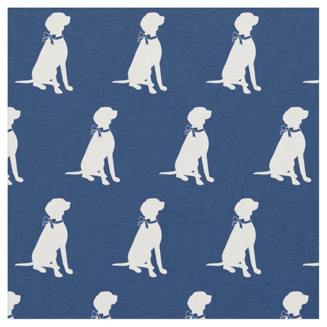 Tecido Vizsla Dog Silhouette Pet Marinho Azul (Detalhe)