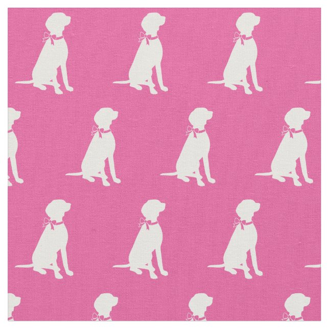 Tecido Vizsla Dog Silhouette Pet Pink (Detalhe)