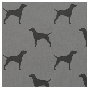 Tecido Vizsla Dog Silhouettes Pattern Cinza e Preto
