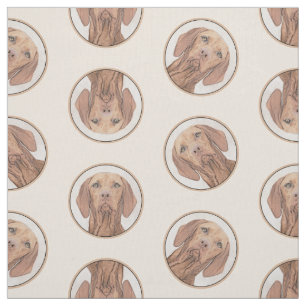 Tecido Vizsla Painting Ouro Rust Cute Arte Cão Original