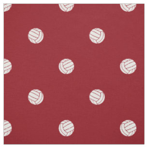 Tecido volleyballs de bolinhas em fundo vermelho ou QUALQ