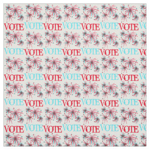 Tecido VOTE Red Blue USA Patriotic Elecotic Day Fireworks