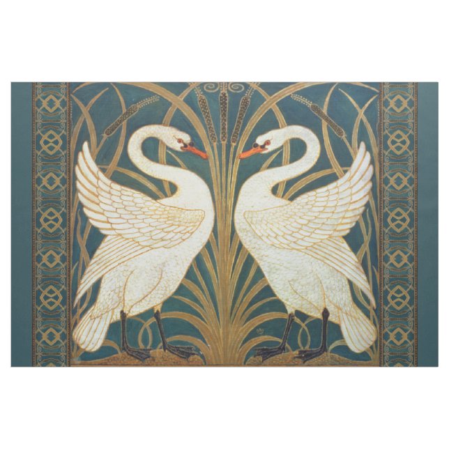 Tecido Walter Crane Swan, Rush E Iris Art Nouveau (Jarda)
