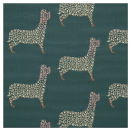 Tecido Warm Gold Gradient Paw Print Dog Silhouette Fabric