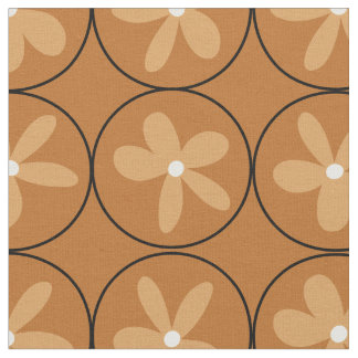 Tecido Warm Mustard Floral Tile - Combed Cotton Fabric